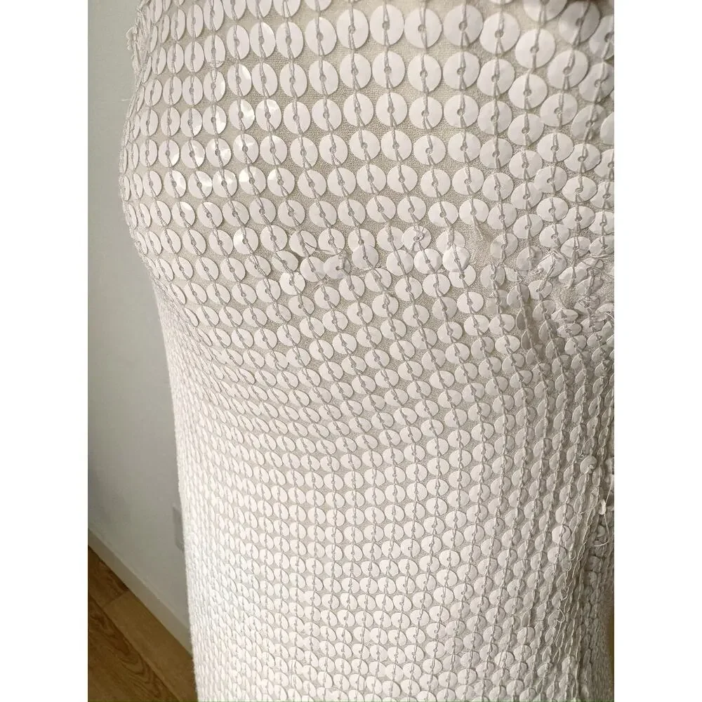 NWT Anthro Forever That Girl Strapless Slim Cream White Midi Dress Sequin Column - Picture 11 of 15